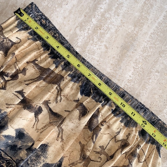 ORVIS midi skirt, #cottagecore, petroglyphs, fathered with elastic waist L EUC - Picture 11 of 12